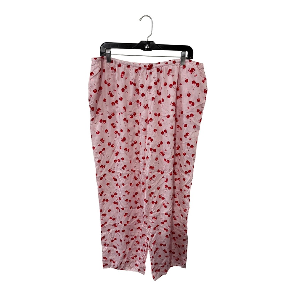 Victorias Secret PINK Cherry Print Pajama Pants Pink XL Lyocell Sleepwear